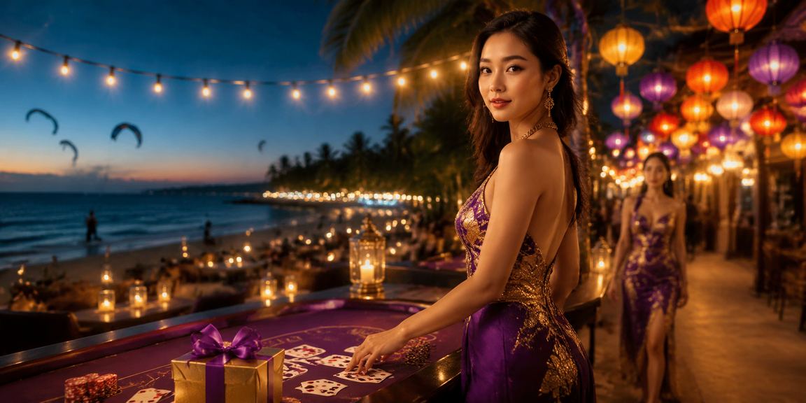 Chợ đêm Mũi Né minh họa trải nghiệm baccarat mobile trong bối cảnh giải trí