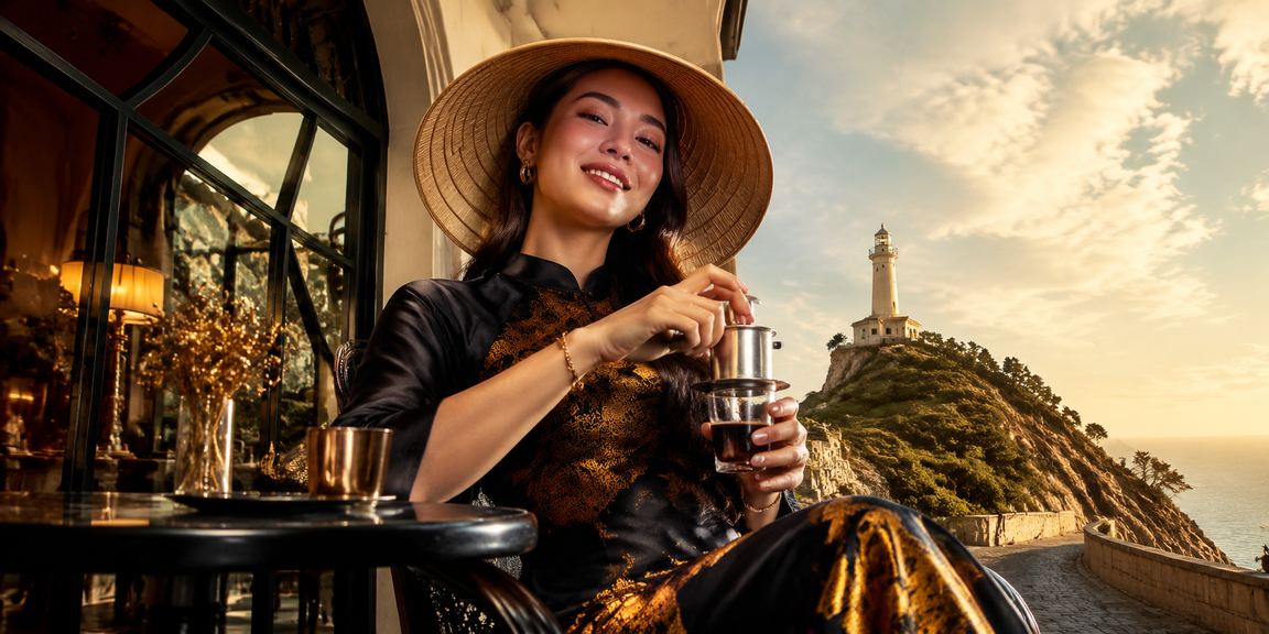 Bối cảnh Vũng Tàu với nón lá minh họa kiểm tra giao dịch và hỗ trợ tài khoản